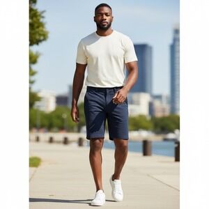 NEW Zella Mens Strike Golf Short Black Size 36W Flat Front Performance Stretch